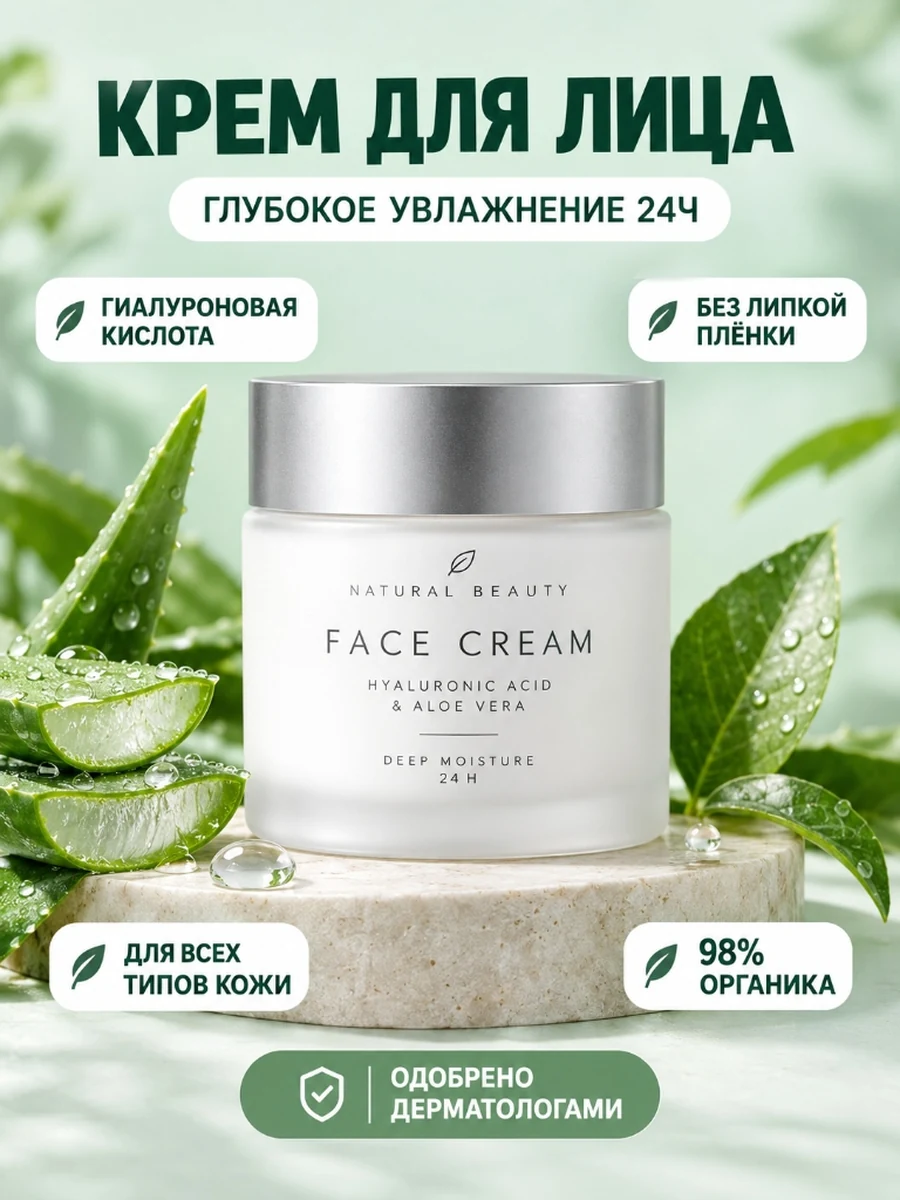 Крем для лица инфографика WB