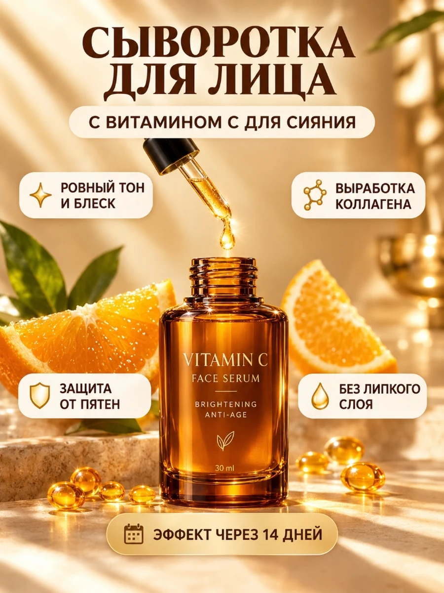 Сыворотка для лица инфографика WB